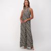 Clothing Sheer-essentials Jumpsuits & Rompers | Halter Neck Wide Leg Print Jumpsuit