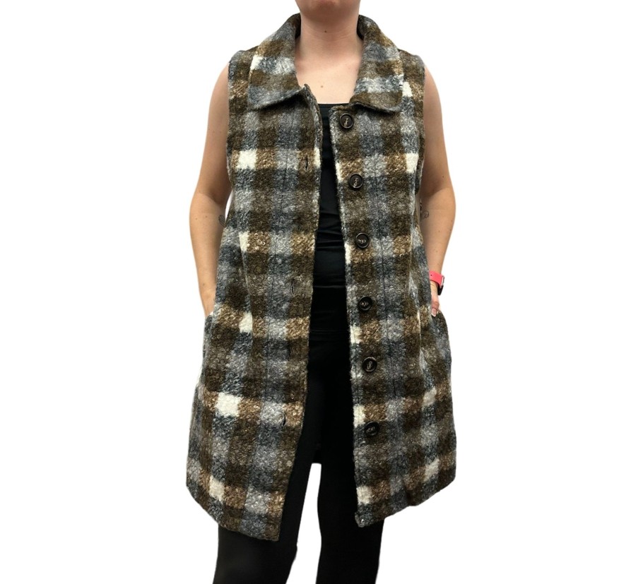 Clothing Sheer-essentials Vests, Wraps & Ponchos | Long Fall Collared Vest