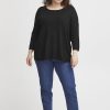 Clothing Sheer-essentials Plus Size | Fransa Long Sleeve Knitted Pullover