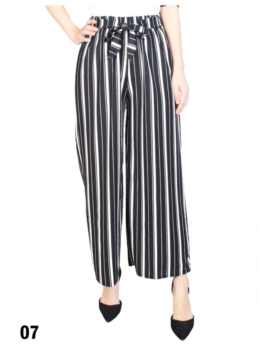 Clothing Sheer-essentials Capris | Wide-Leg Cropped Pants W/ Tie Belt