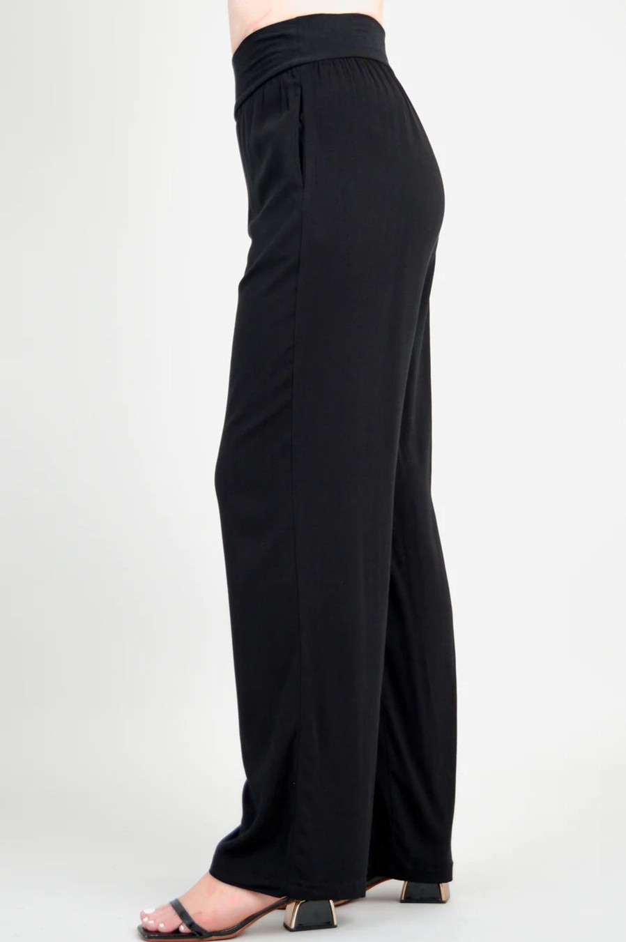 Clothing Sheer-essentials Plus Size | Landon Linen & Bamboo Pant - Black