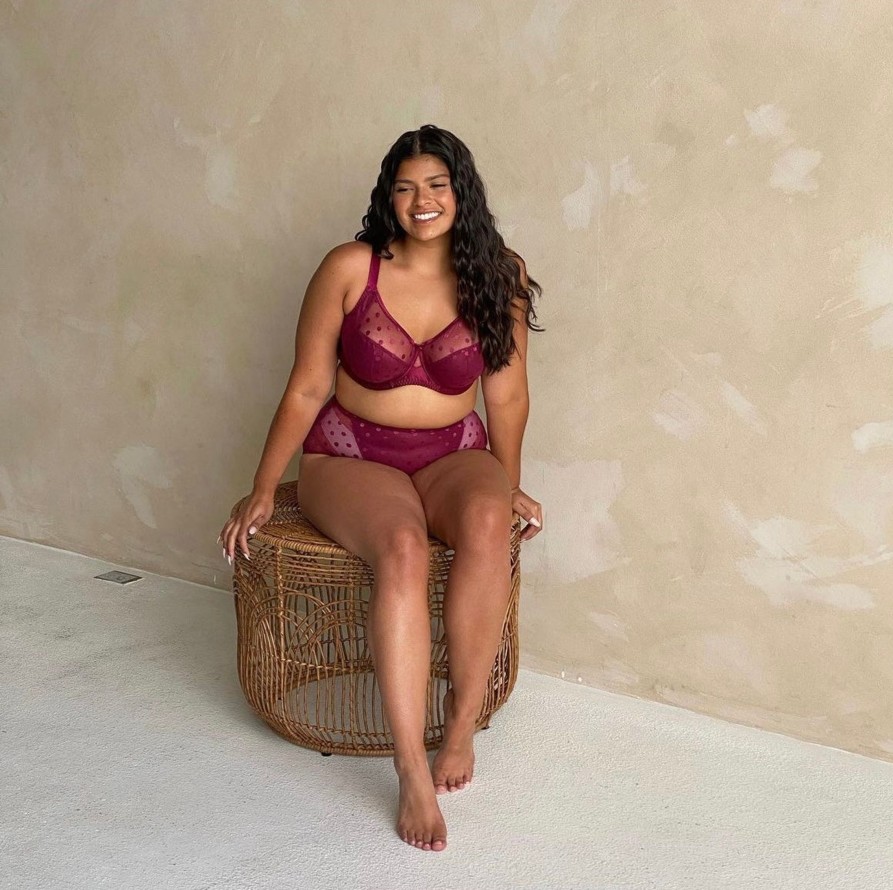 Lingerie & Intimates Sheer-essentials Plus Size | Carmen Full Cup - Deep Red