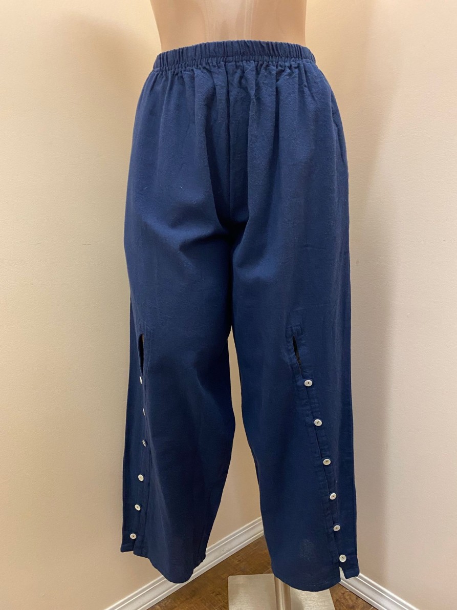 Clothing Sheer-essentials Pants | Cotton Gauze Seven Button Pants