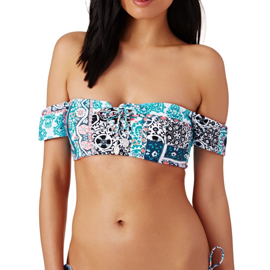 Swimwear Sheer-essentials Bandeau | Seafolly Silk Market Lace-Up Bandeau