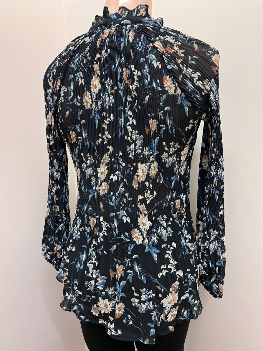 Clothing Sheer-essentials Plus Size | Floral Print Long Sleeve Blouse