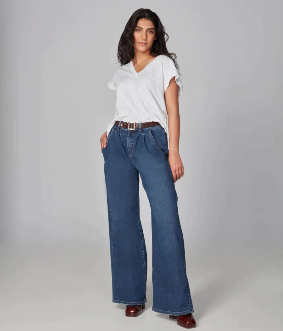 Clothing Sheer-essentials Jeans | Milan High Rise Wide Leg Jeans