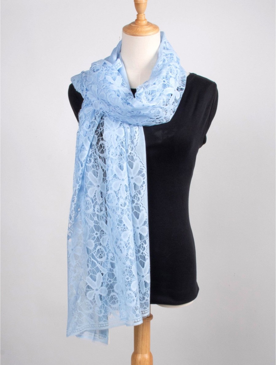 Accessories Sheer-essentials Gloves & Scarfs | Flower Cut-Out Lace Design Scarf