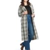 Clothing Sheer-essentials Jackets | Plaid Long Shacket