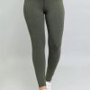 Clothing Sheer-essentials Plus Size | Riley Yarn Dyed Leggings - Khaki