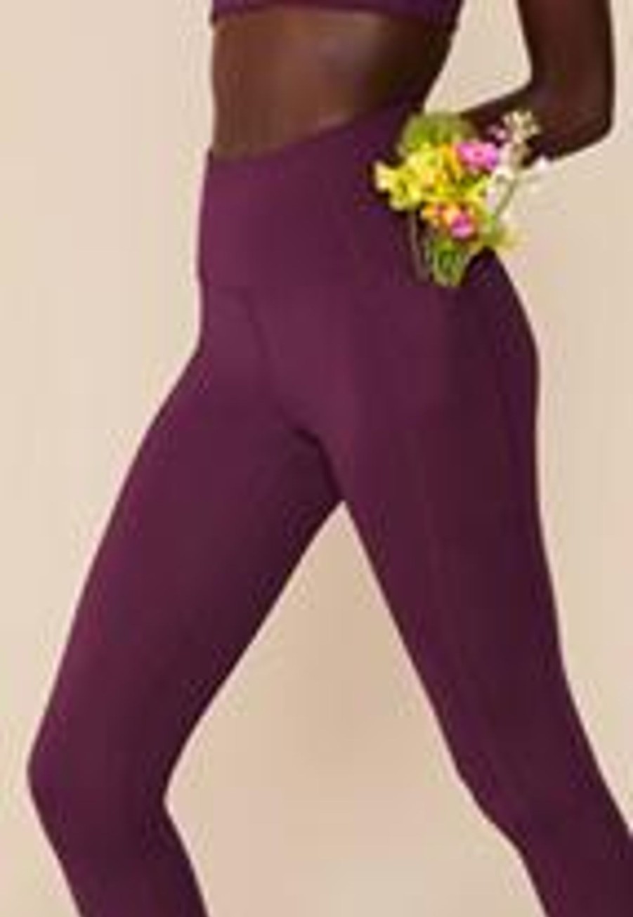 Clothing Sheer-essentials Active Wear | Girlfriend Collective High-Rise Pocket 28.5" Legging - Plum - Size 3 X