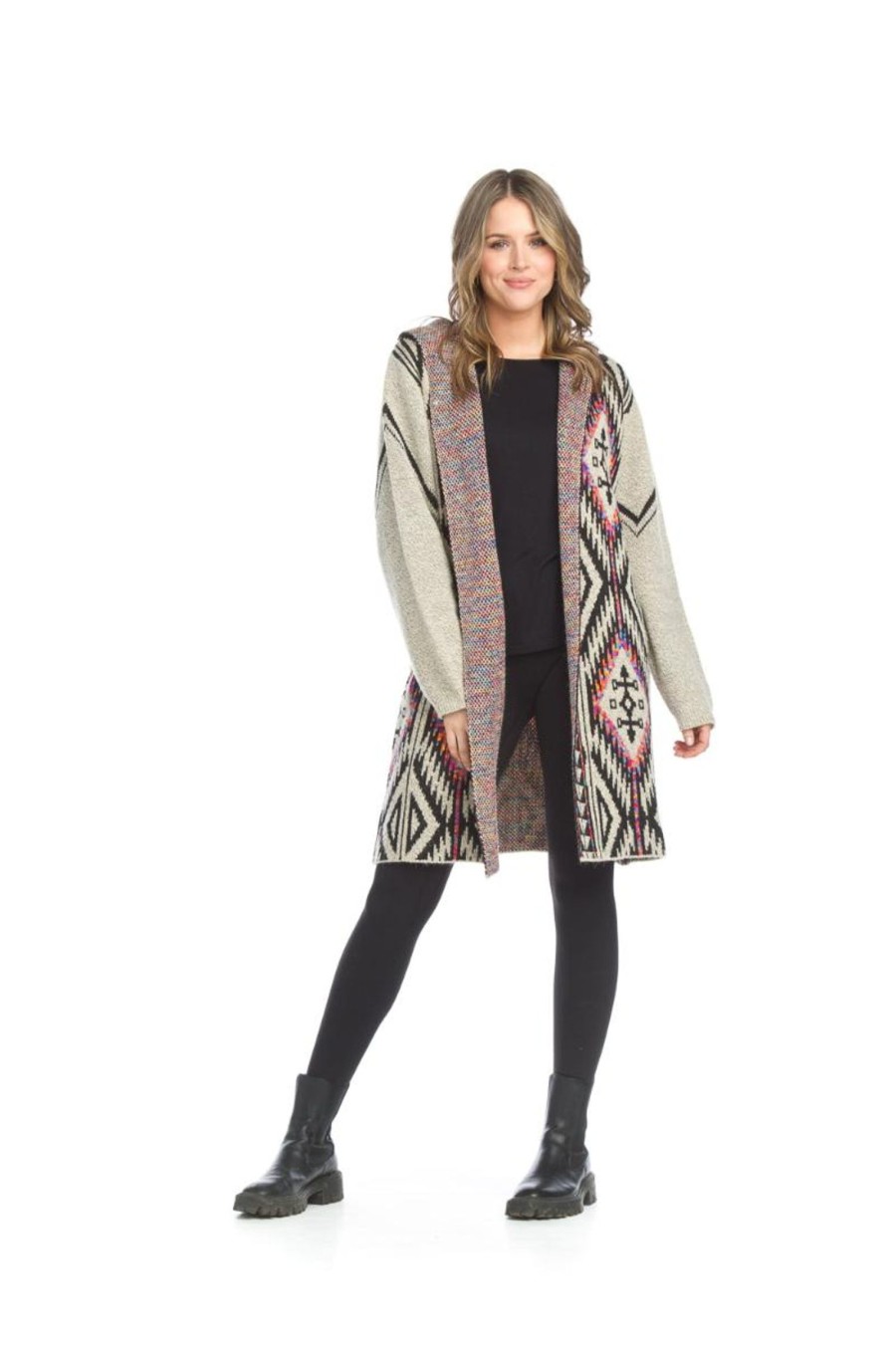 Clothing Sheer-essentials Jackets | Printed Long Cardigan